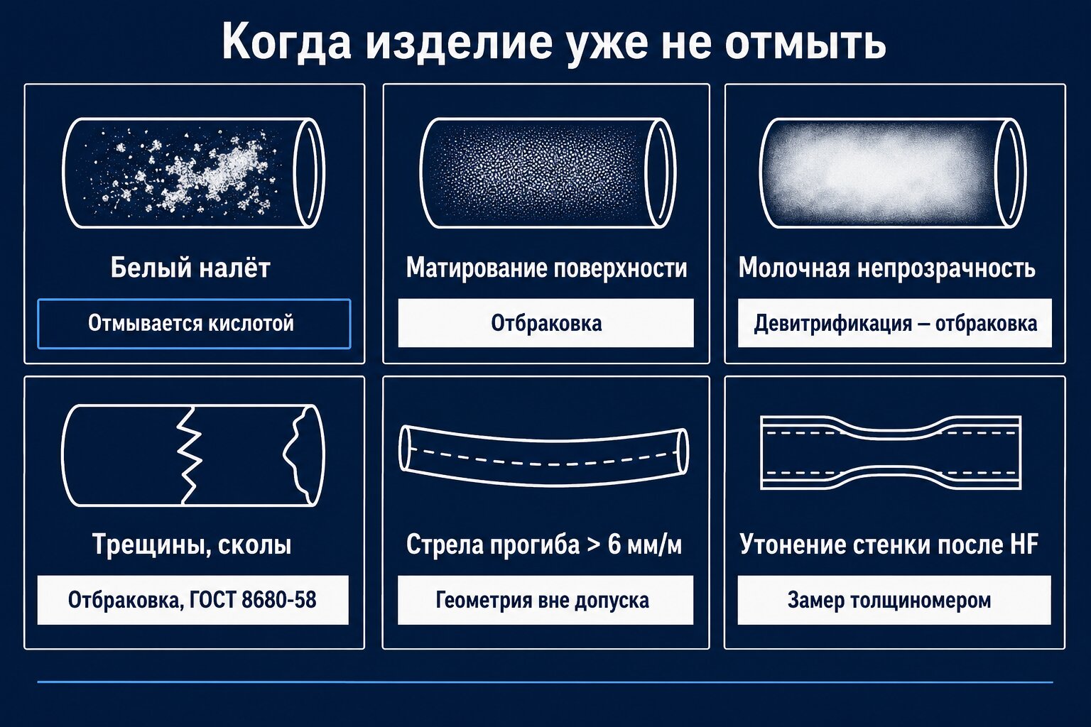 Критерии отбраковки кварцевого стекла